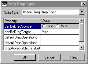 Drag Drop Spec window
