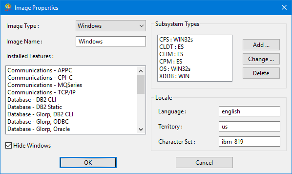 Packaging - Image Properties window