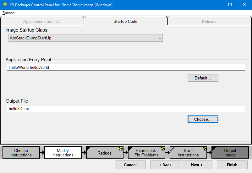 Specifying launch code