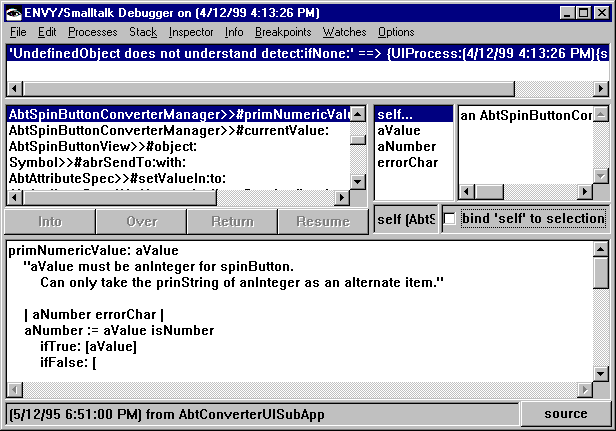 ENVY/Smalltalk Debugger