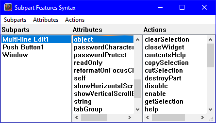 Subpart Features Syntax tool