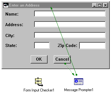 Prompter parts with connections