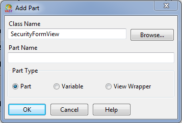 Add part window Add part window