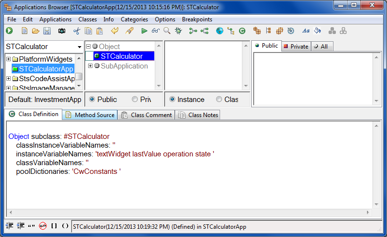 calculator instance variables calculator instance variables