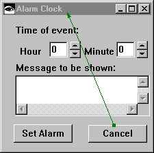 Alarm clock event-to-action connection Alarm clock event-to-action connection