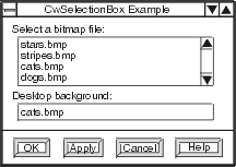 Selection dialog Selection dialog