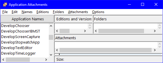 Application Attachments browser Application Attachments browser