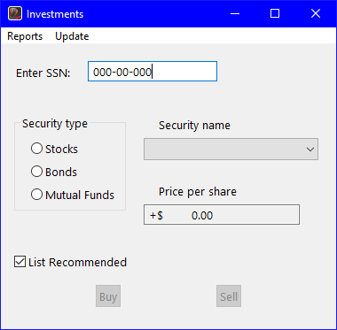 Investment application Investment application