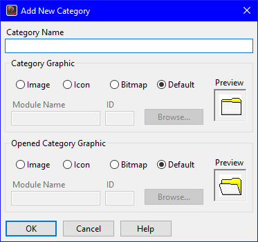 Add New Category window Add New Category window