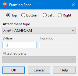 Framing Spec window Framing Spec window