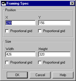 Framing Spec window Framing Spec window