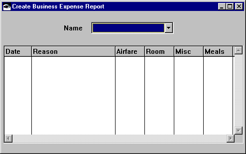 Example expense report Example expense report