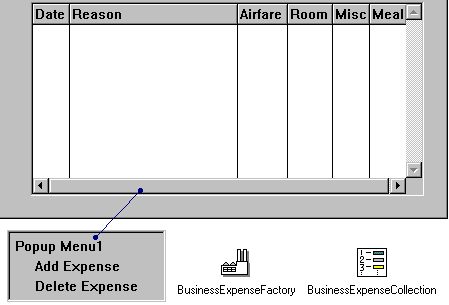 Expense reporting application with container Expense reporting application with container