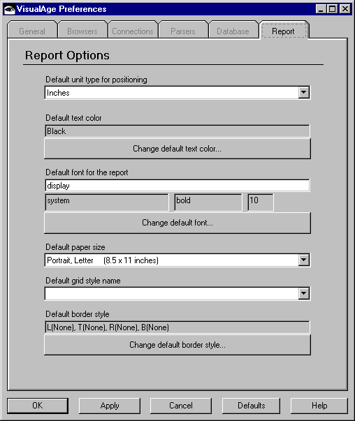 Reports Preferences Reports Preferences