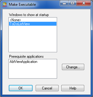 Make executable window Make executable window