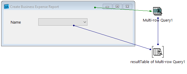 Expense reporting app with query