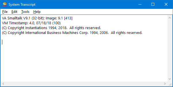 System Transcript window