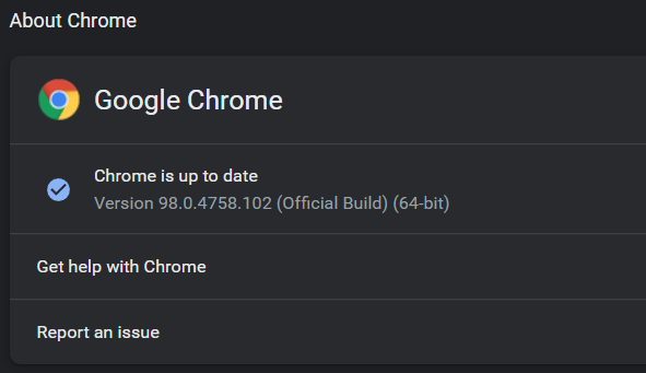 Google Chrome version