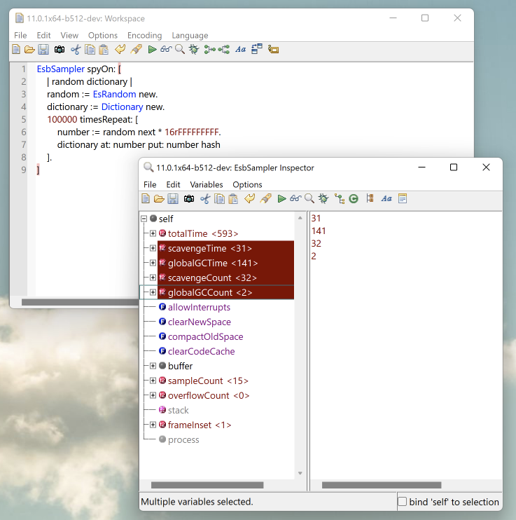 Measuring garbage collects for code snippet.